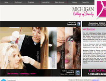 Tablet Screenshot of michigancollegeofbeauty.com